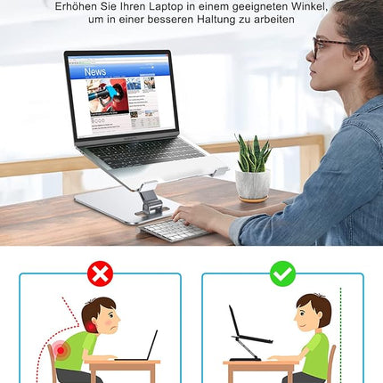 Laptop Ständer Höhenverstellbar Faltbar | Aluminium | 10-16 Zoll"