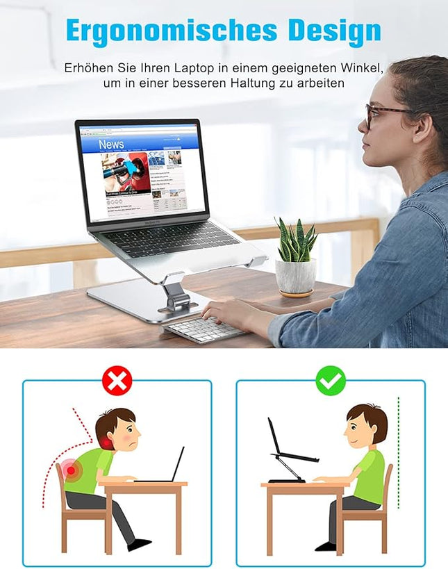 Laptop Ständer Höhenverstellbar Faltbar | Aluminium | 10-16 Zoll"