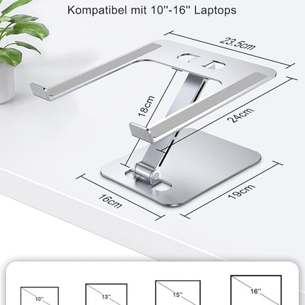 Laptop Ständer Höhenverstellbar Faltbar | Aluminium | 10-16 Zoll"