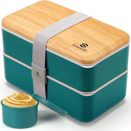 Lunchbox 1400ml mit Fächern & Besteck auslaufsicher Brotdose/ Essen