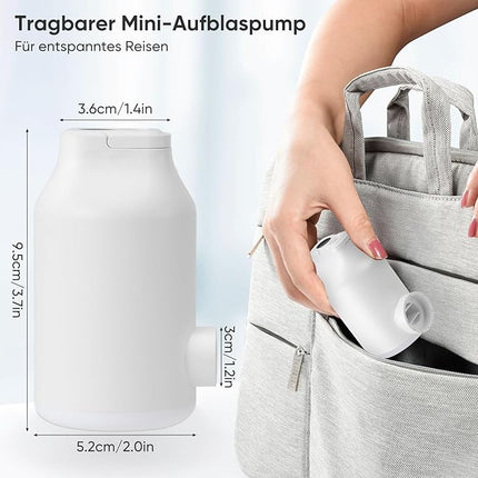 Elektrische Mini Luftpumpe 2000mAh Akku 5 Düsen für Luftmatratze Pool