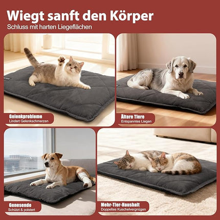 Mora Pets Selbstheizende Katzendecke 61x46cm Wärmematte Hund/Katze Dunkelgrau