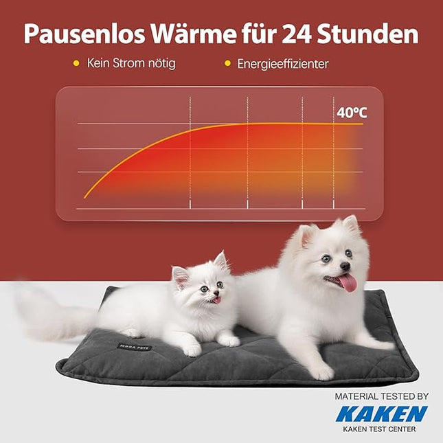 Mora Pets Selbstheizende Katzendecke 61x46cm Wärmematte Hund/Katze Dunkelgrau