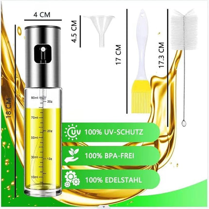 Ölsprüher 2er Set Glas 100ml Olivenöl Sprühflasche Ölspray Küche Grill BPA frei