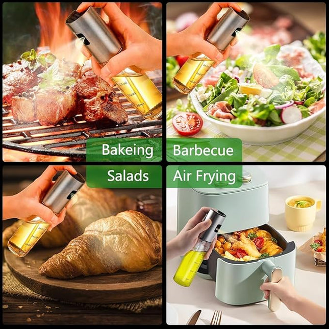 Ölsprüher 2er Set Glas 100ml Olivenöl Sprühflasche Ölspray Küche Grill BPA frei