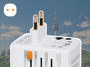 TESSAN 3in 1 Universal Reiseadapter Weltweit mit USB C & 2 USB A 2500W Stecker